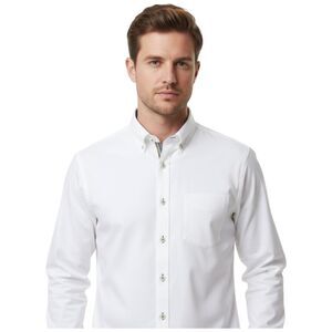 Tommy Bahama Men's White LG Cotton Button-Up Shirt